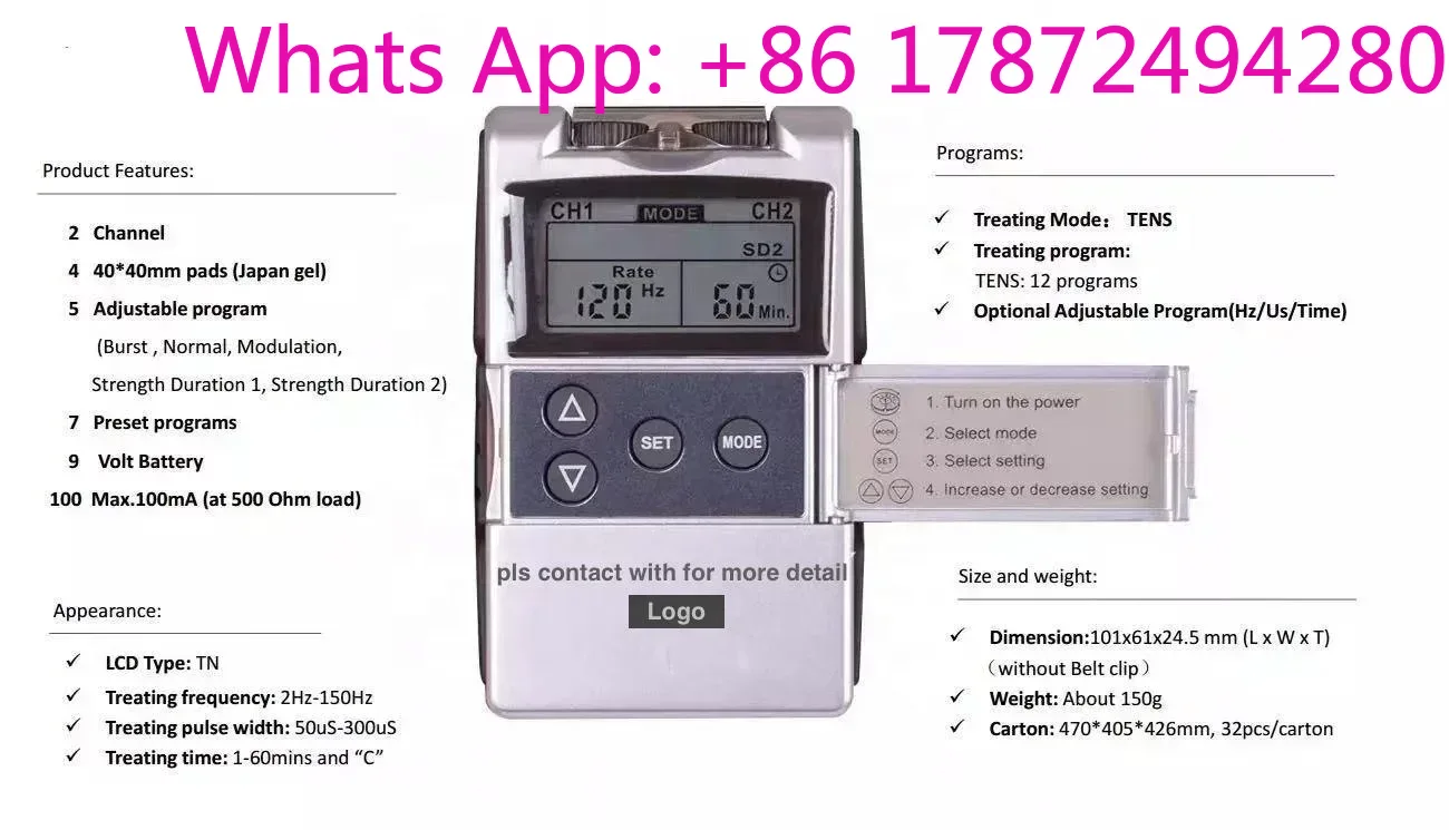 7000 4 channel 15 modes pain r - огляд і ціна Tens Pain Relief Unit